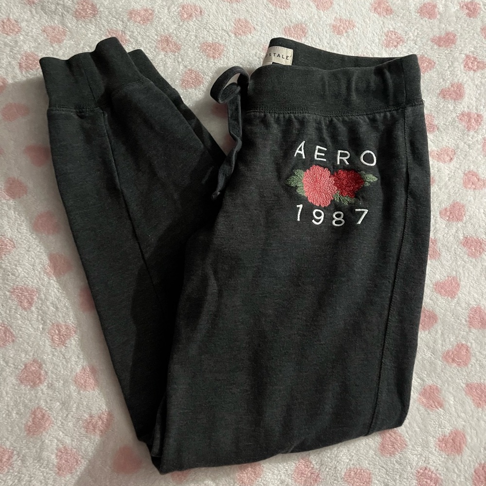 Aeropostale Rose Embroidered Joggers